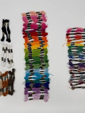 Iris Embroidery Floss Lot Variegated Solid 6 Strand Cotton Thread & Storage Case
